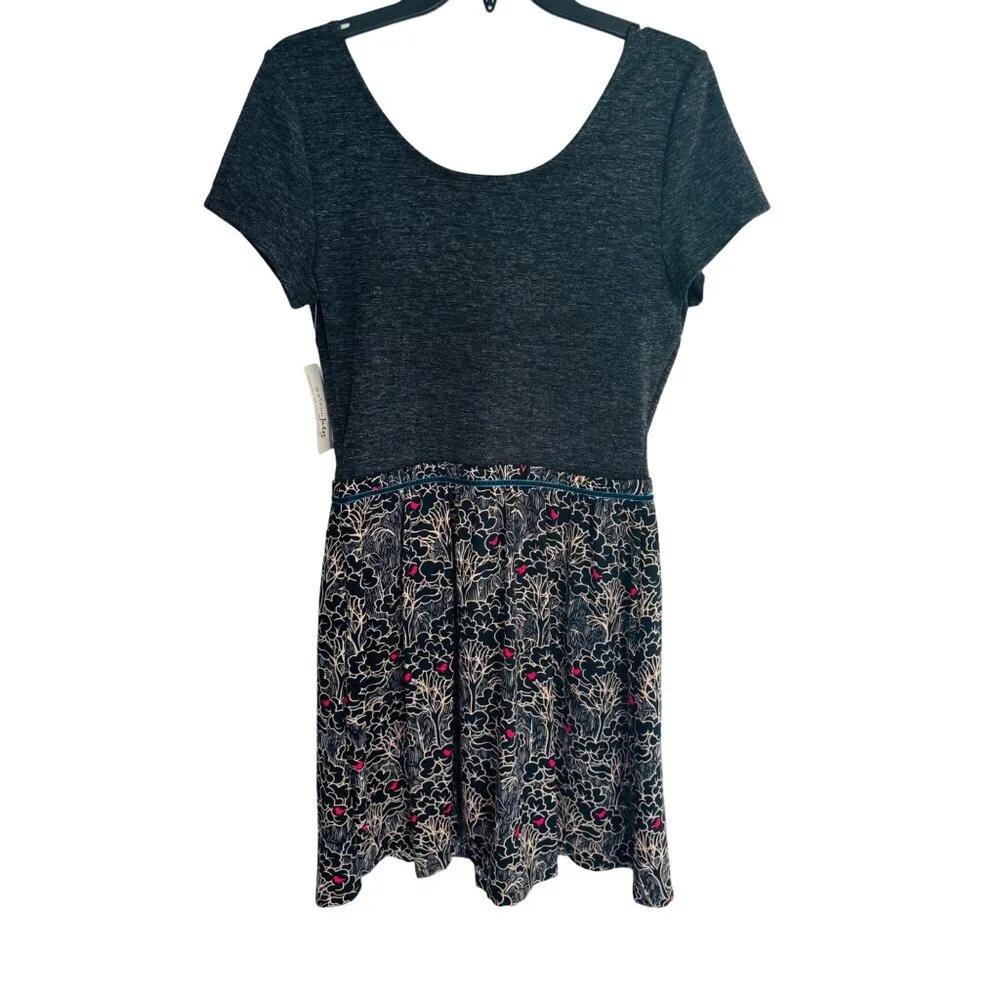 2/$30 NWT Maison Jules Medium Dress Floral Black Background - Picture 8 of 14